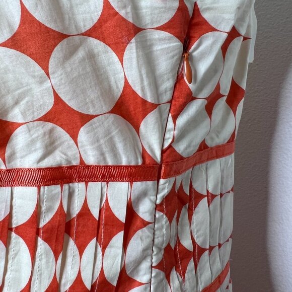 San's Souci Retro Orange Dress W/ Side Zipper / Big Circle Pattern - Large - NWT - Picture 7 of 13